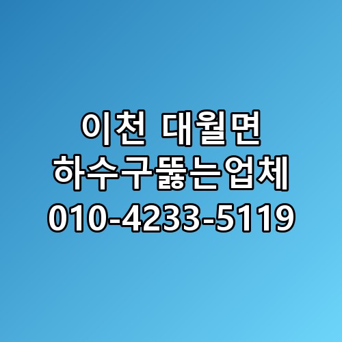 이천 대월면 하수구뚫는업체 010-4233-5119 꼭 알아야 할 포인트