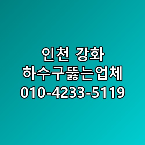 인천 강화 하수구뚫는업체 010-4233-5119 이게 어떻게 된 일인지