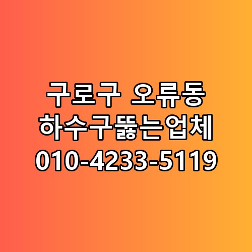 구로구 오류동 하수구뚫는업체 010-4233-5119 직접 확인해봤어요