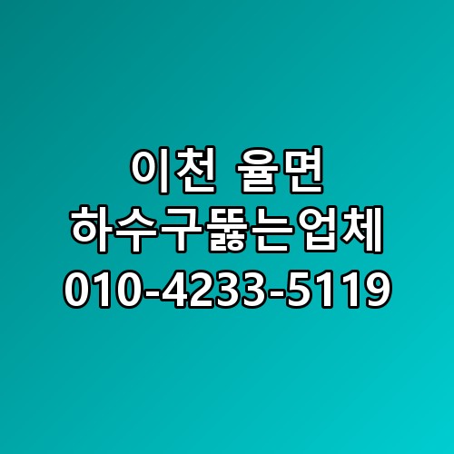 이천 율면 하수구뚫는업체 010-4233-5119 생각보다 복잡하더라고요