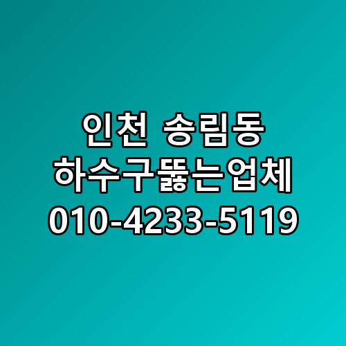인천 송림동 하수구뚫는업체 010-4233-5119 놓치면 후회할 포인트