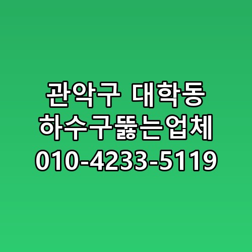 관악구 대학동 하수구뚫는업체 010-4233-5119 직접 확인해봤어요