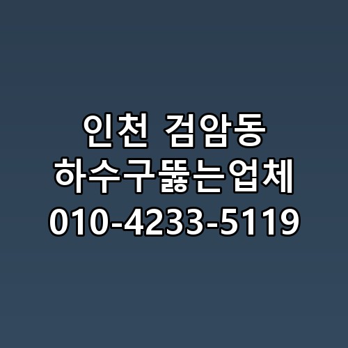 인천 검암동 하수구뚫는업체 010-4233-5119 직접 확인해봤어요