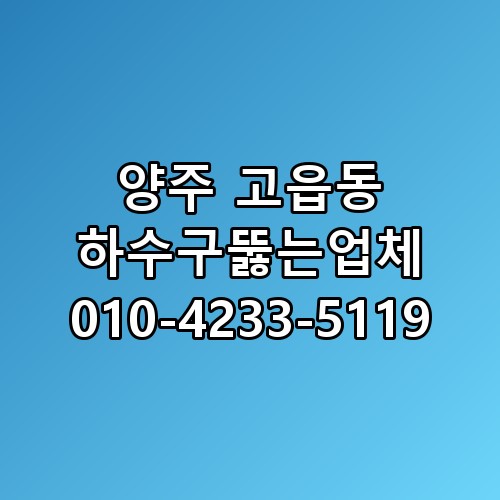 양주 고읍동 하수구뚫는업체 010-4233-5119 직접 확인해봤어요
