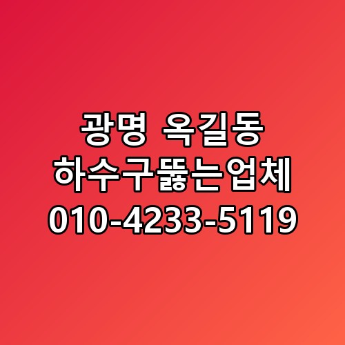 광명 옥길동 하수구뚫는업체 010-4233-5119 직접 확인해봤어요